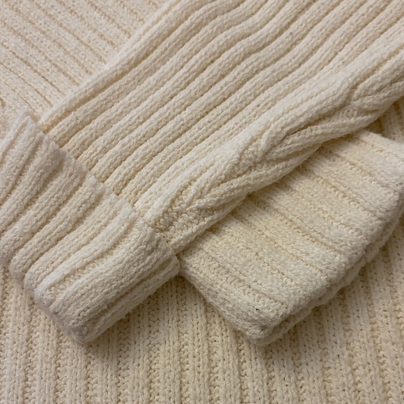 Express Cozy Cream Ribbed Turtleneck Sweater - Picture 3 of 5